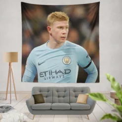 Kevin De Bruyne Excellent Man City Football Player Tapestry