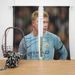 Kevin De Bruyne Excellent Man City Football Player Window Curtain