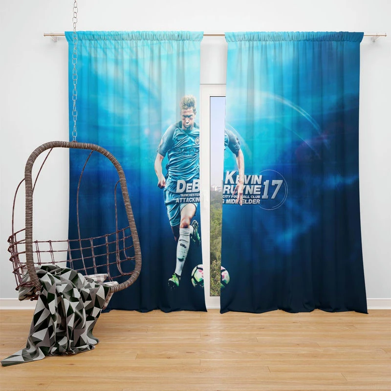 Kevin De Bruyne Excellent Soccer Player Window Curtain