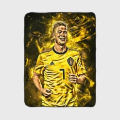 Kevin De Bruyne Excited Belgium Football player Fleece Blanket 1