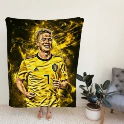 Kevin De Bruyne Excited Belgium Football player Fleece Blanket