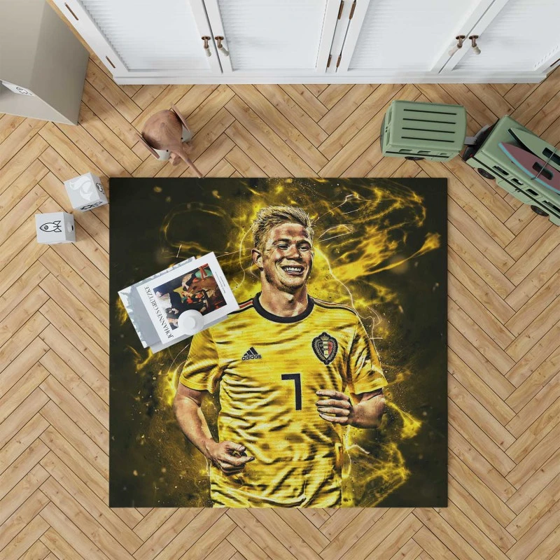 Kevin De Bruyne Excited Belgium Football player Rug