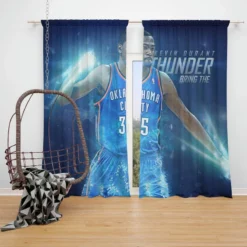 Kevin Durant Top Ranked NBA Basketball Player Window Curtain