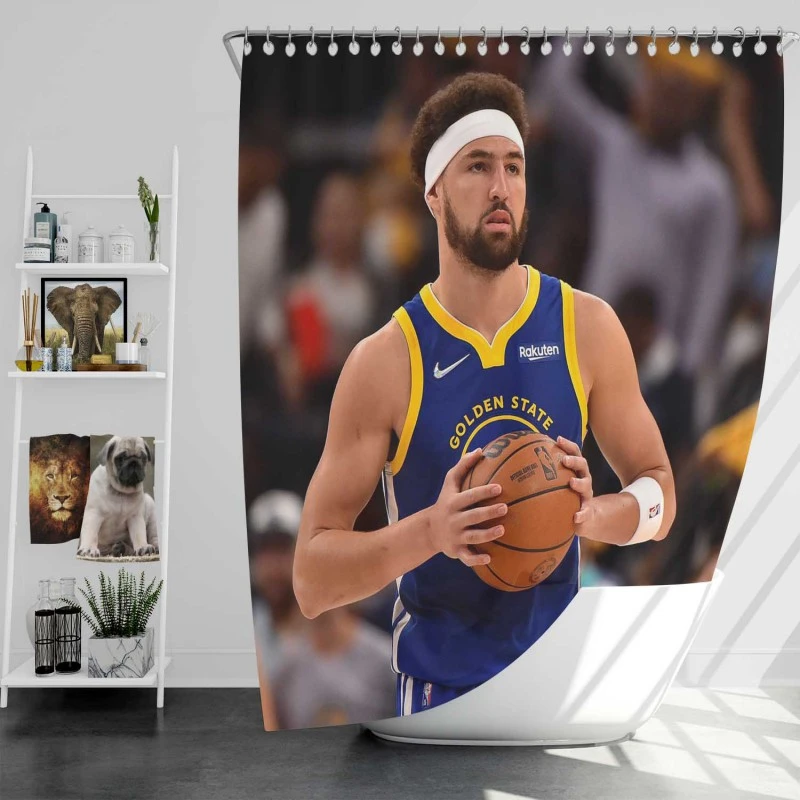 Klay Thompson Professional NBA Basketball Player Shower Curtain