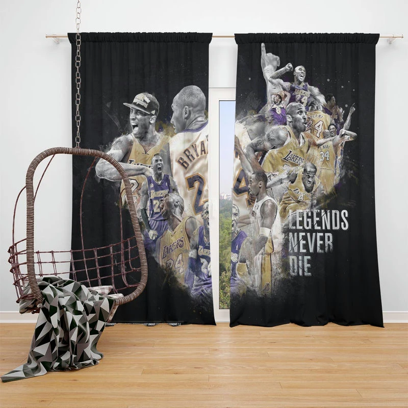 Kobe Bryant Awarded NBA Basketball Player Window Curtain