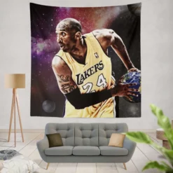 Kobe Bryant Competitive NBA Basketball Player Tapestry