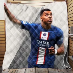 Kylian Mbappe FIFA 23 Soccer Game Quilt Blanket