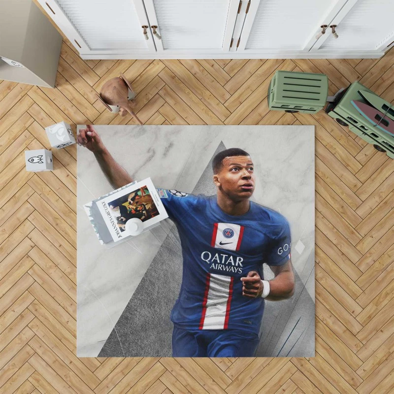 Kylian Mbappe FIFA 23 Soccer Game Rug