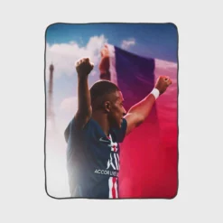 Kylian Mbappe French Professional Football Player Fleece Blanket 1