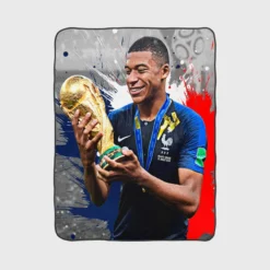 Kylian Mbappe Lottin  France Expensive Teenage Player Fleece Blanket 1