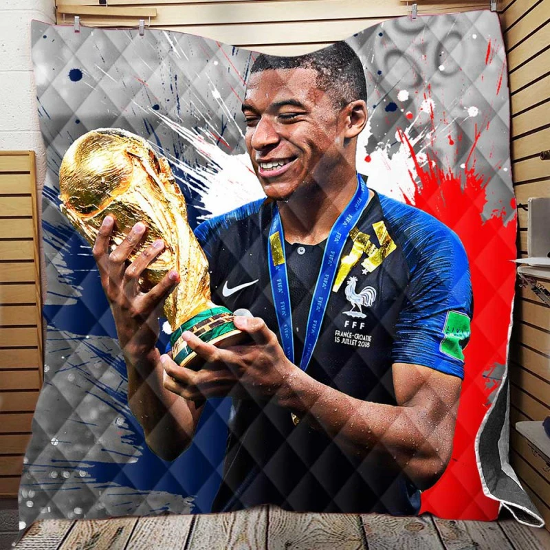 Kylian Mbappe Lottin  France Expensive Teenage Player Quilt Blanket