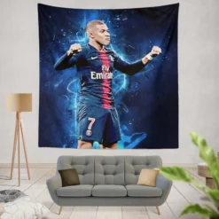 Kylian Mbappe Lottin  PSG Club World Cup Player Tapestry