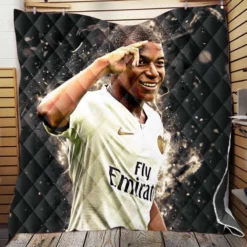 Kylian Mbappe Lottin  PSG FIFA World Cup Player Quilt Blanket