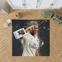 Kylian Mbappe Lottin  PSG FIFA World Cup Player Rug