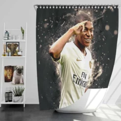 Kylian Mbappe Lottin  PSG FIFA World Cup Player Shower Curtain