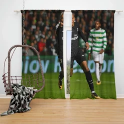 Kylian Mbappe Lottin  PSG Football Player Window Curtain
