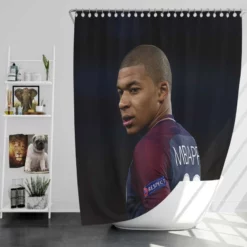 Kylian Mbappe Lottin  PSG France Football Player Shower Curtain