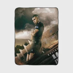 Kylian Mbappe Lottin  PSG Soccer Player Fleece Blanket 1