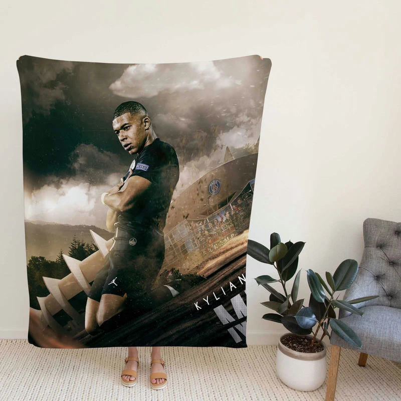 Kylian Mbappe Lottin  PSG Soccer Player Fleece Blanket