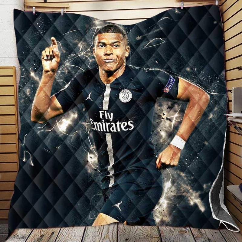 Kylian Mbappe Lottin Ultimate Soccer Player Quilt Blanket