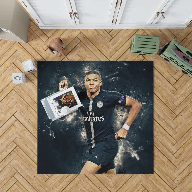 Kylian Mbappe Lottin Ultimate Soccer Player Rug