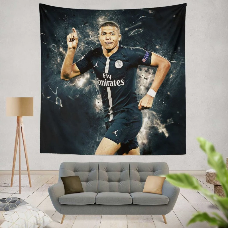 Kylian Mbappe Lottin Ultimate Soccer Player Tapestry