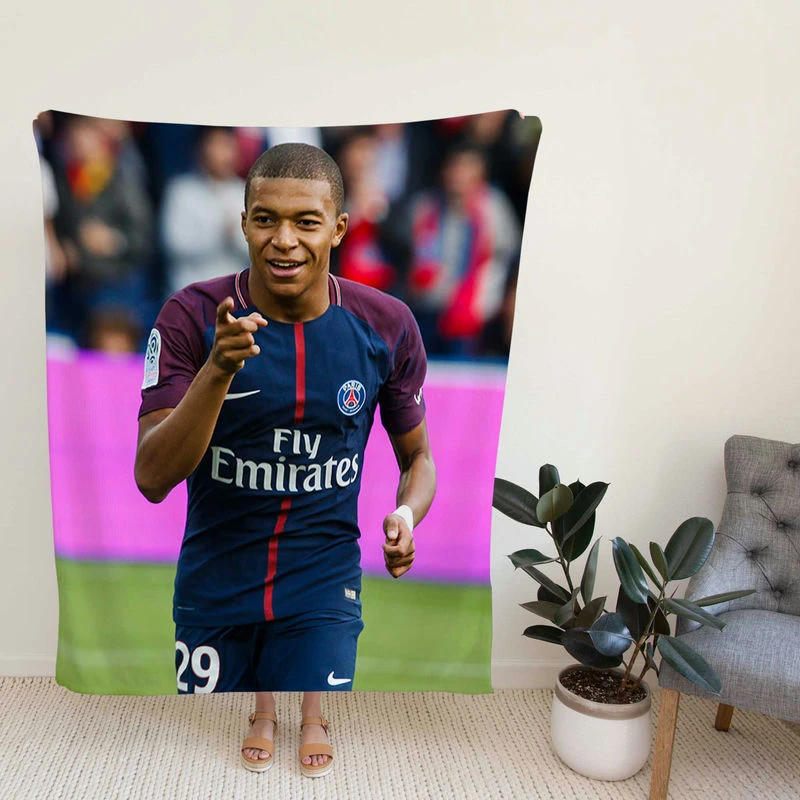 Kylian Mbappe PSG Classic Player Fleece Blanket