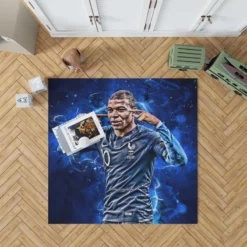 Kylian Mbappe Powerfull French Player Rug