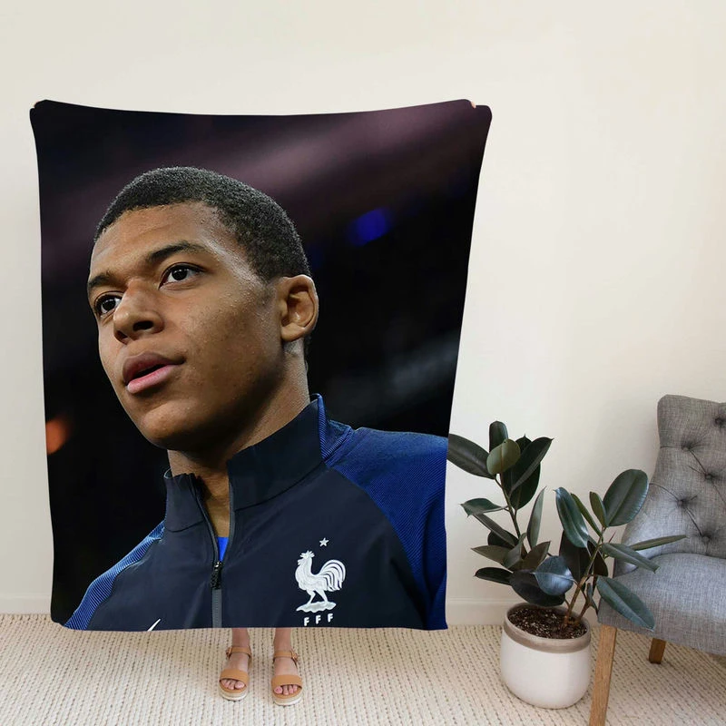 Kylian Mbappe Top Ranked France Soccer Player Fleece Blanket