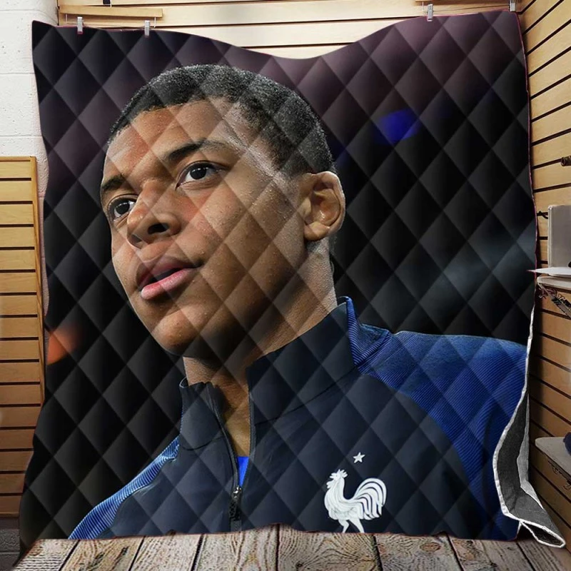 Kylian Mbappe Top Ranked France Soccer Player Quilt Blanket