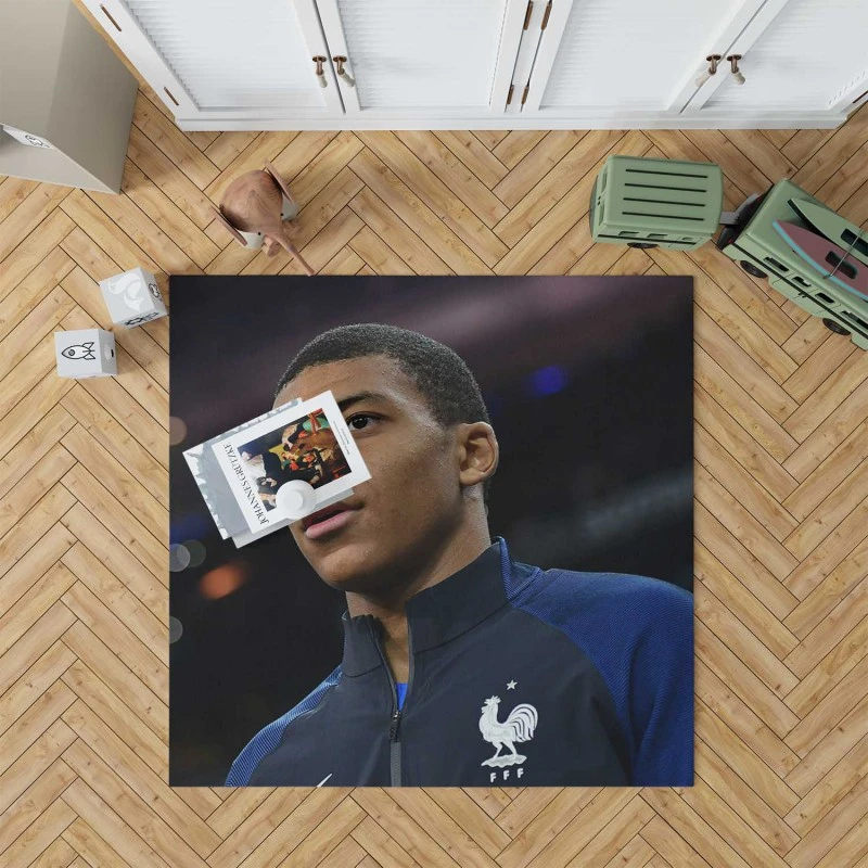 Kylian Mbappe Top Ranked France Soccer Player Rug