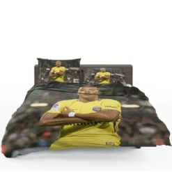 Kylian Mbappe in PSG Yellow Jersey Bedding Set