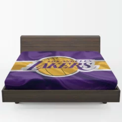 LA Lakers Logo Popular American Basketball Club Logo Fitted Sheet 1