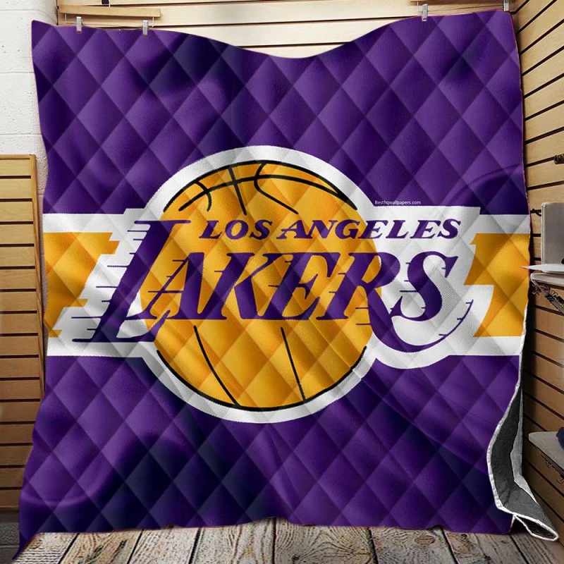 LA Lakers Logo Popular American Basketball Club Logo Quilt Blanket