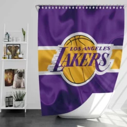 LA Lakers Logo Popular American Basketball Club Logo Shower Curtain