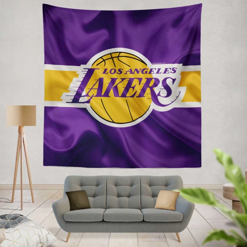 LA Lakers Logo Popular American Basketball Club Logo Tapestry