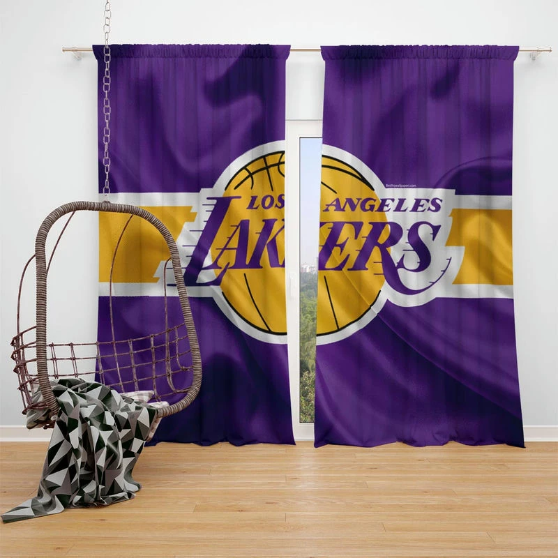 LA Lakers Logo Popular American Basketball Club Logo Window Curtain