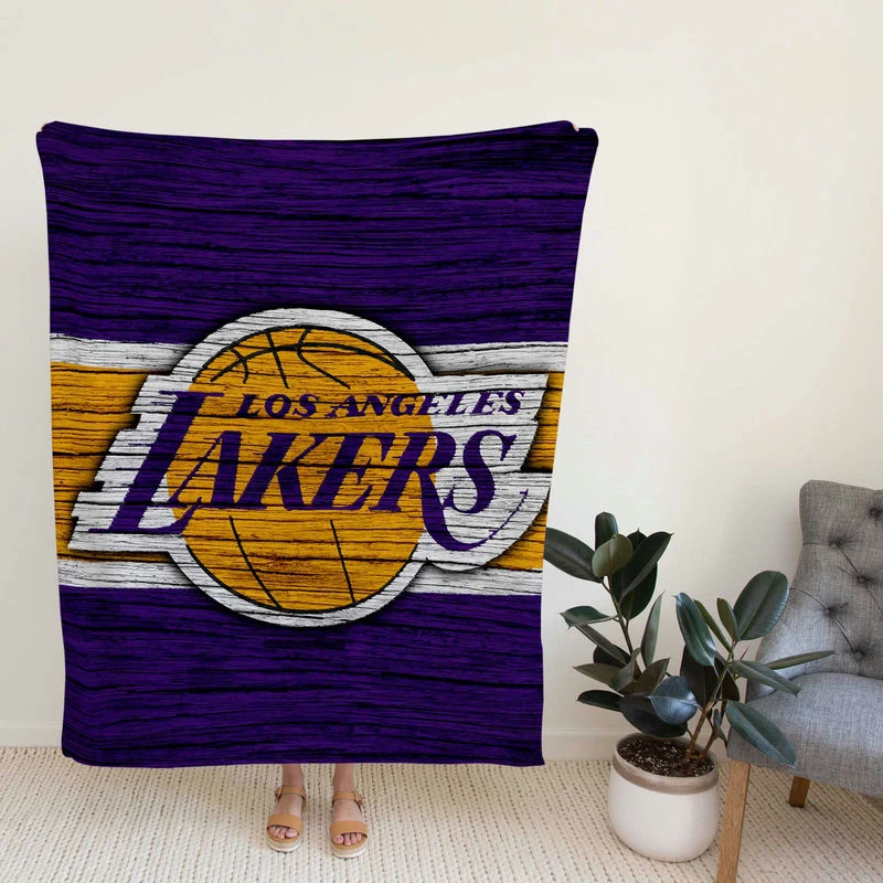 LA Lakers Logo Professional NBA Basketball Team Fleece Blanket