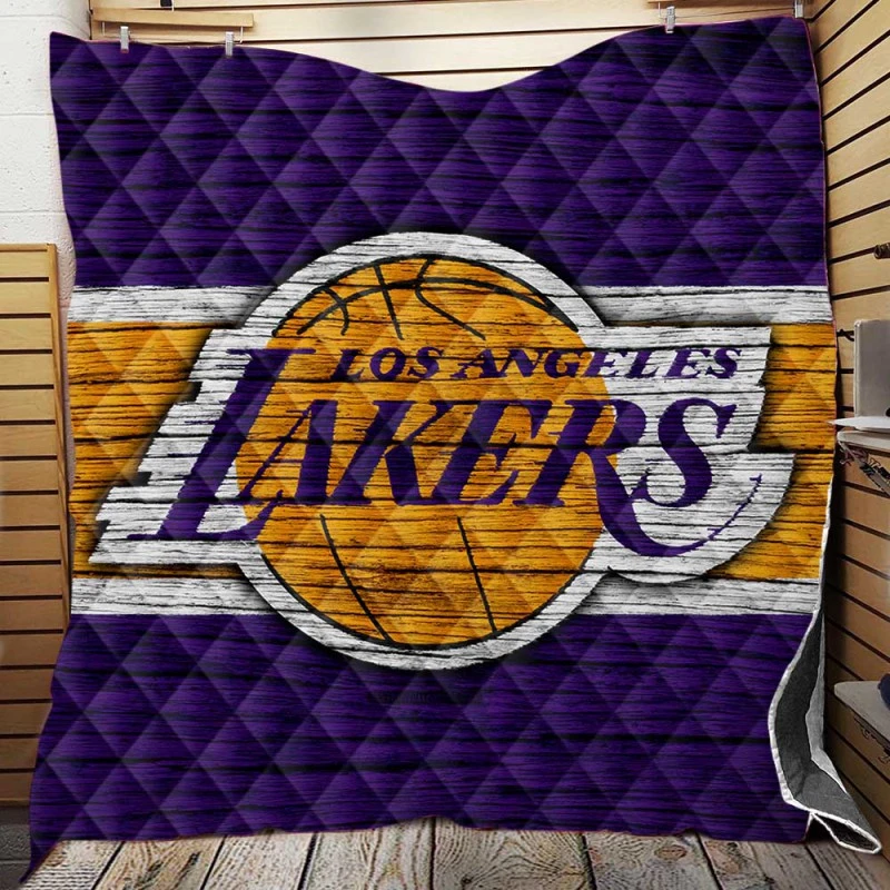 LA Lakers Logo Professional NBA Basketball Team Quilt Blanket