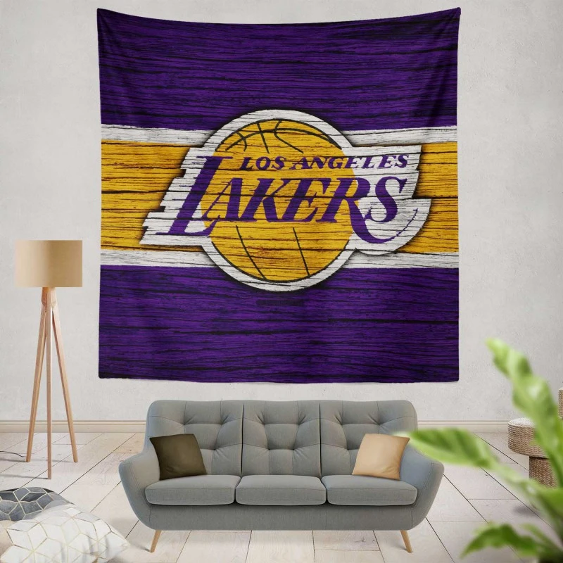 LA Lakers Logo Professional NBA Basketball Team Tapestry