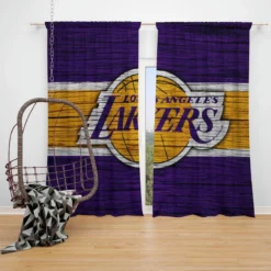 LA Lakers Logo Professional NBA Basketball Team Window Curtain