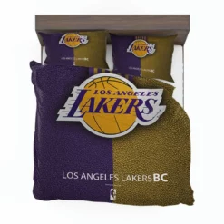LA Lakers Logo Top Ranked NBA Basketball Team Logo Bedding Set 1