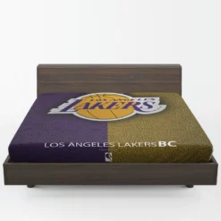 LA Lakers Logo Top Ranked NBA Basketball Team Logo Fitted Sheet 1