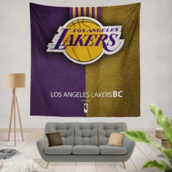 LA Lakers Logo Top Ranked NBA Basketball Team Logo Tapestry