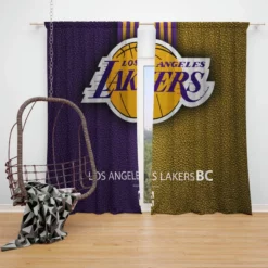 LA Lakers Logo Top Ranked NBA Basketball Team Logo Window Curtain