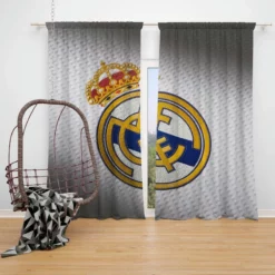 La Liga Club Real Madrid Logo Window Curtain