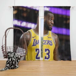 LeBron James  Los Angeles Lakers NBA Player Window Curtain