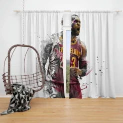 LeBron James NBA Basketball Player Window Curtain