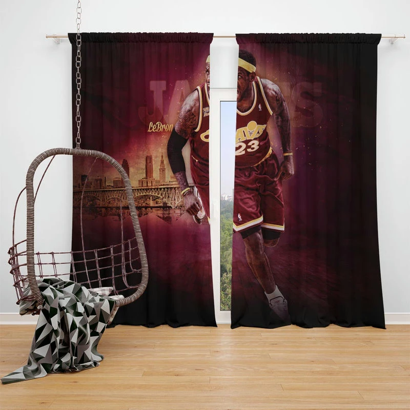 LeBron James Top Ranked NBA Basketball Player Window Curtain