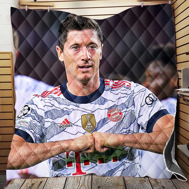 Lewandowski Elite Bundesliga Sports Player Quilt Blanket